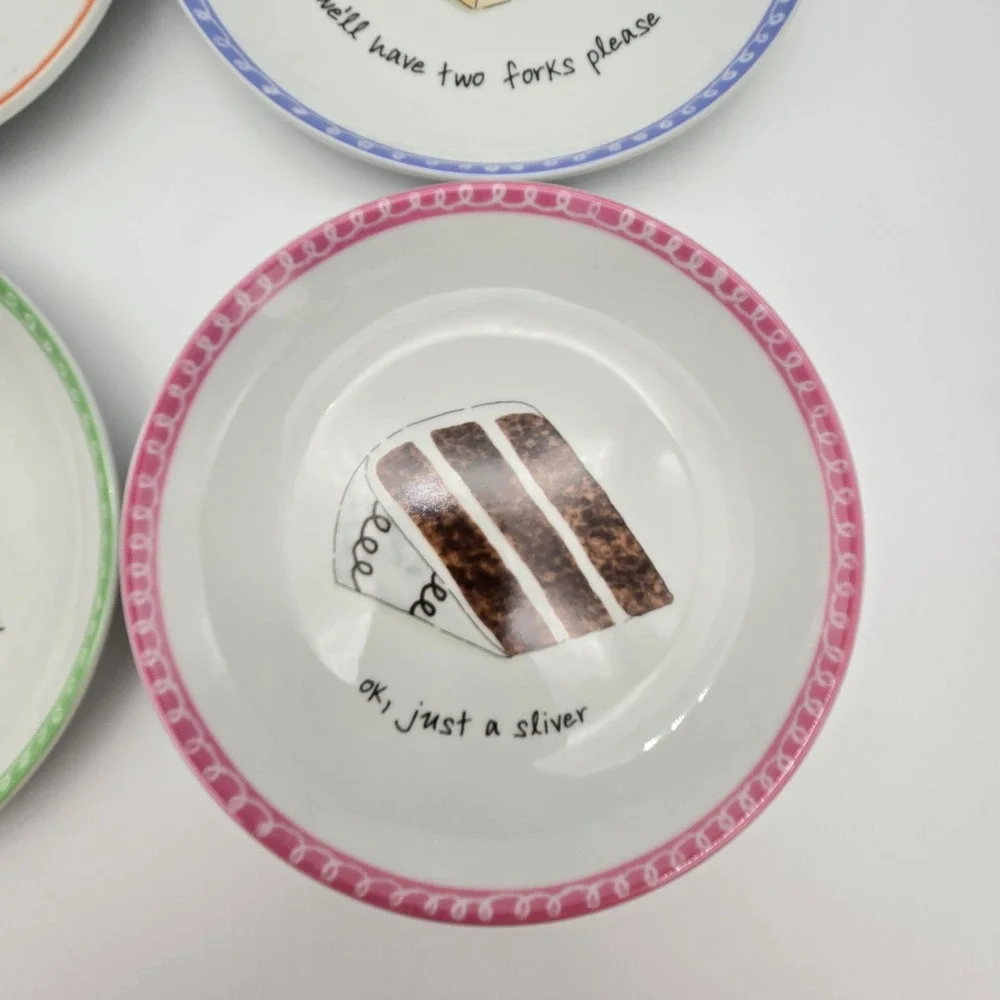 Boston Warehouse Dessert Excuses Plate Set/4 6.5